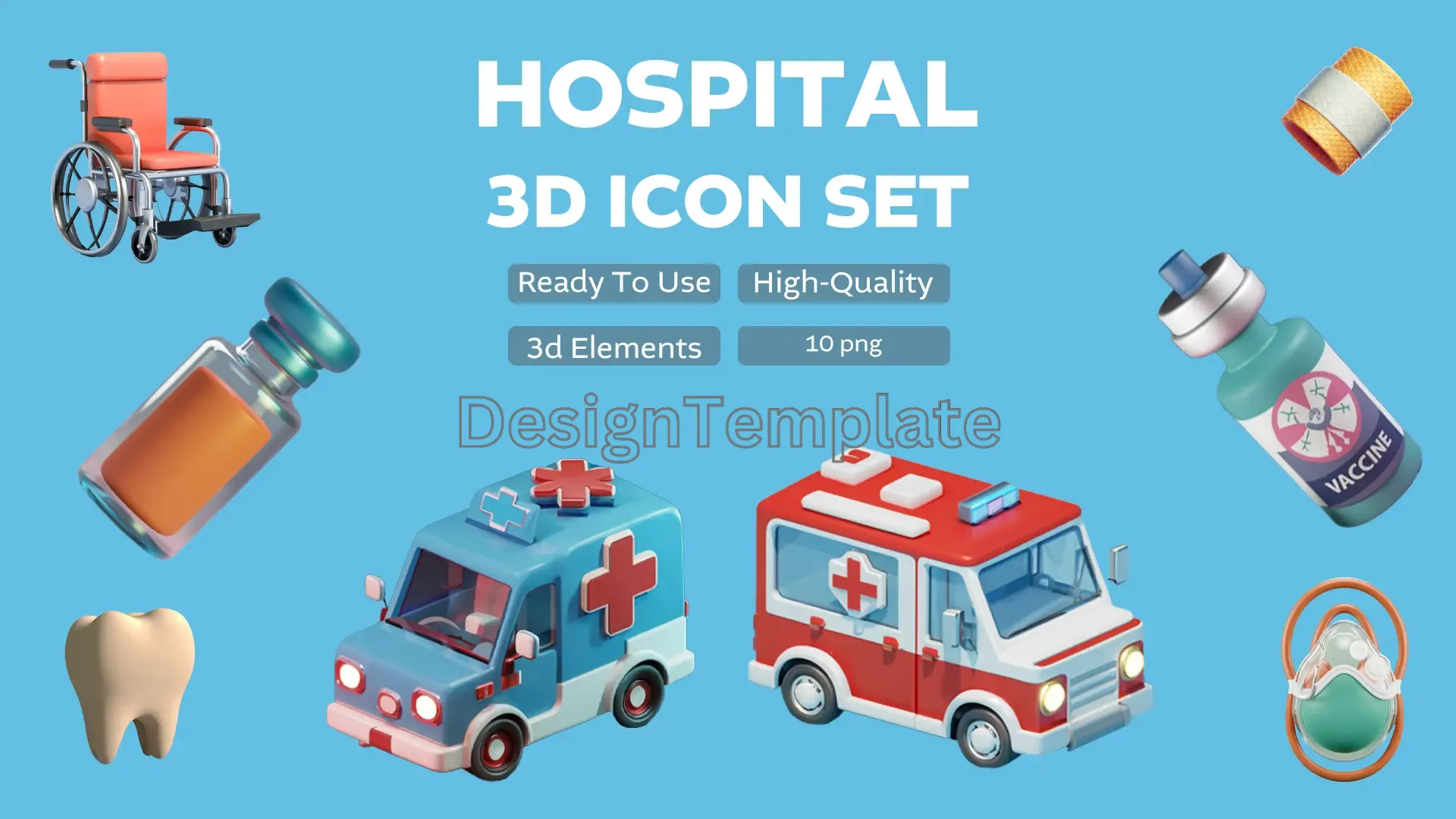 Healthcare Detailing 3D Icons Collection image